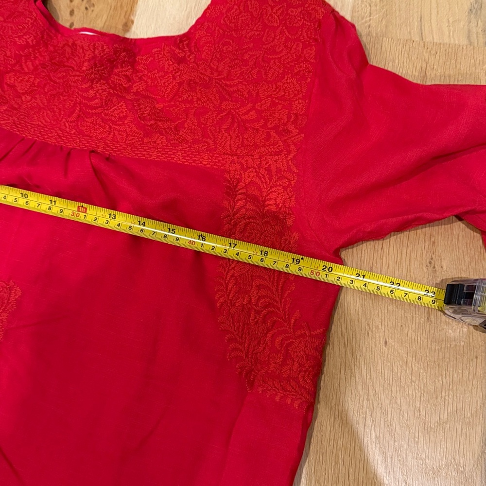 J. Marie Regina Embroidered Red Dress - Picture 11 of 12